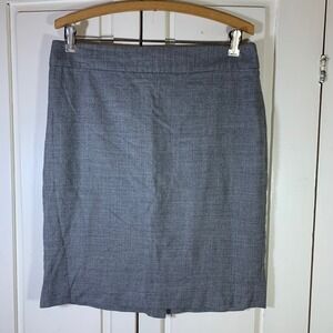 J.Crew Gray Wool Blend Pencil Skirt Back Zip Lined Professional Style 8 Office